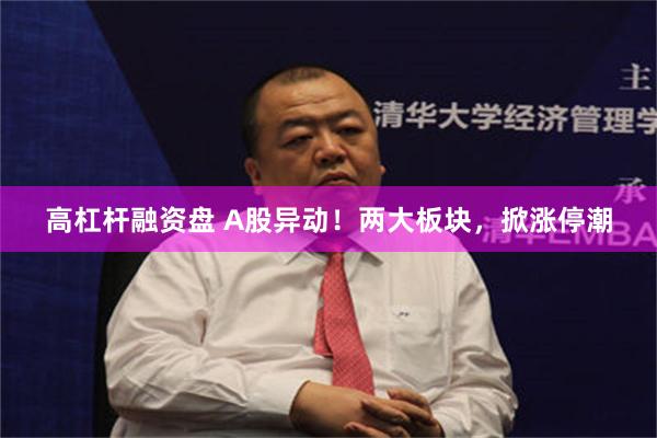 高杠杆融资盘 A股异动！两大板块，掀涨停潮