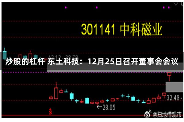 炒股的杠杆 东土科技：12月25日召开董事会会议