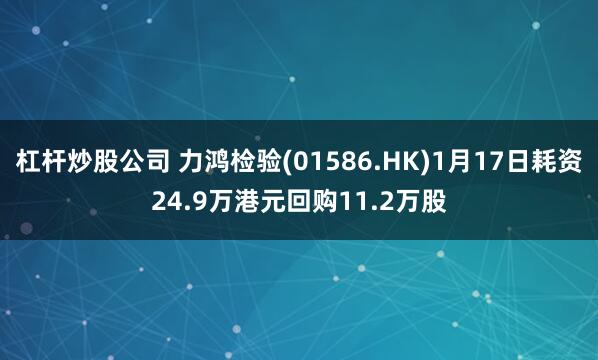 杠杆炒股公司 力鸿检验(01586.HK)1月17日耗资24.9万港元回购11.2万股