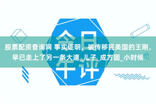 股票配资查询网 事实证明，被传移民美国的王刚，早已走上了另一条大道_儿子_成方圆_小时候